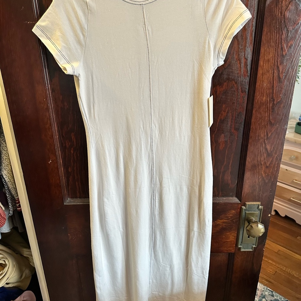 Anthropologie Cream Midi Dress